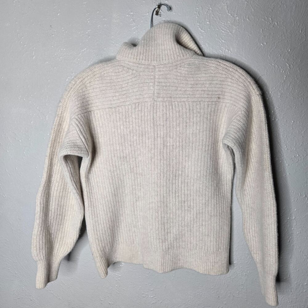 Everlane womens half zip pullover sweater luxe merino wool sz xs ivory - Picture 4 of 5